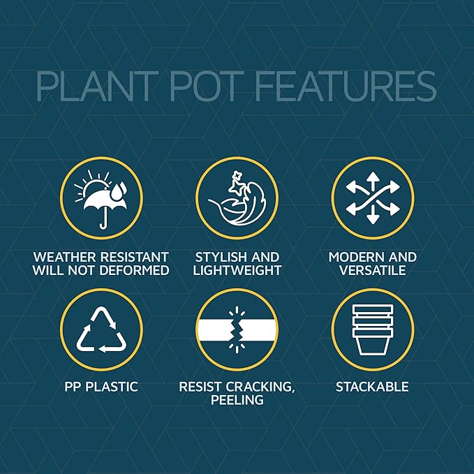 Pink 6-Inch Plant Pots with Drainage & Saucers 24 Pack, Indoor & Outdoor Planters for Houseplants, Herbs, and Flowers, Durable & Weatherproof Material, Stackable, Lightweight, Minimalist Design