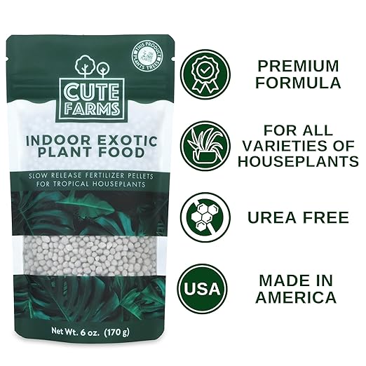 Indoor Slow Release Fertilizer Pellets for Houseplants & Outdoor Pot Plants - All-Purpose Fertilizer (6 oz) Resealable Bag Cute Farms