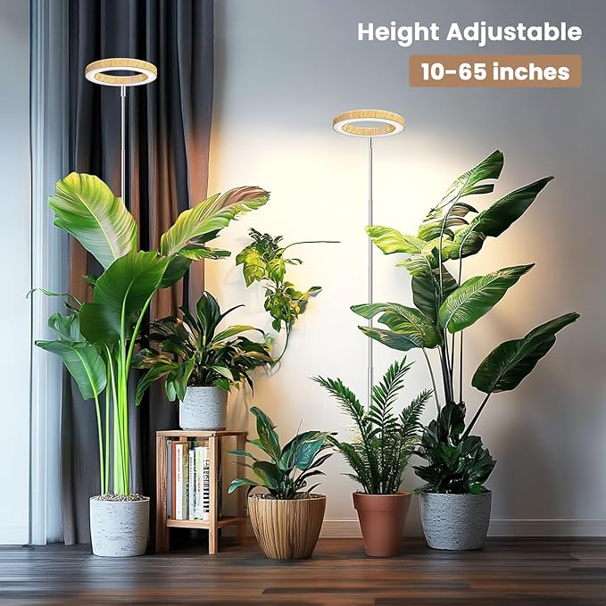 Kullsinss Grow Light, Full Spectrum LED Plant Lighs for Indoor Growing with 6/12/16H Timer, 3 Color Modes, 5 Brightness, 10"-60" Height Adjustable Plant Grow Lamp for Tall Indoor Plants (3 Pack)