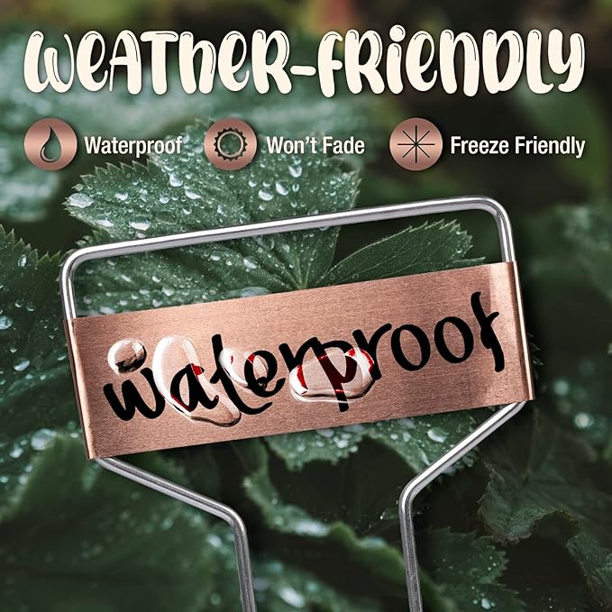 Metal Plant Labels for Garden, Pack of 25 pcs Waterproof Markers Excellent for Outdoor Use, 10"