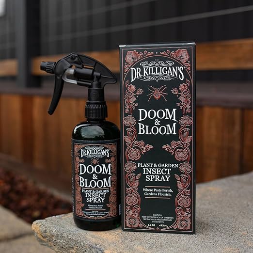 Dr. Killigan’s Doom & Bloom House Plant Pest Spray - for Outdoor & Indoor Gardening, Kills Aphids, Spider Mites, Fungus Gnats & Thrips on Contact, Adjustable Trigger Sprayer (16 oz)