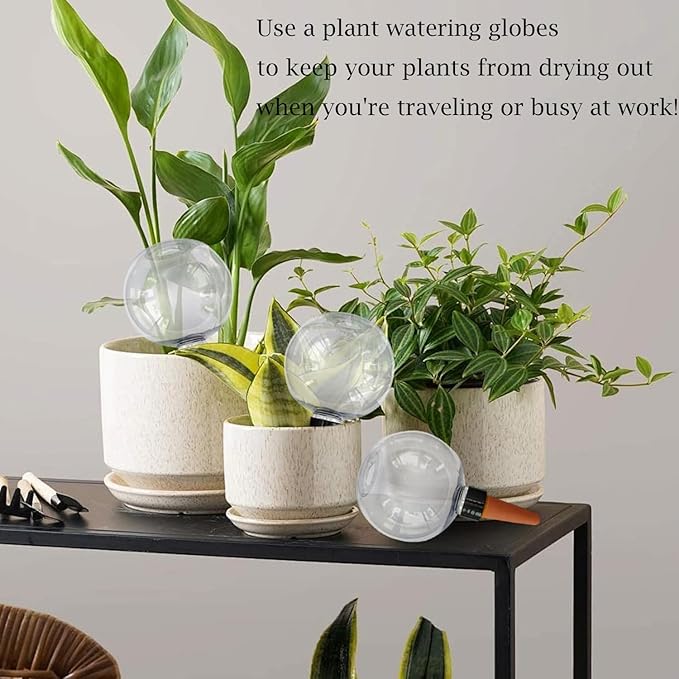 2 Pcs Watering Globes 17oz Plastic Self Watering Planter Insert, Plant Watering Globes for Indoor/Outdoor Automatic Drip Irrigation with Slow Release Control