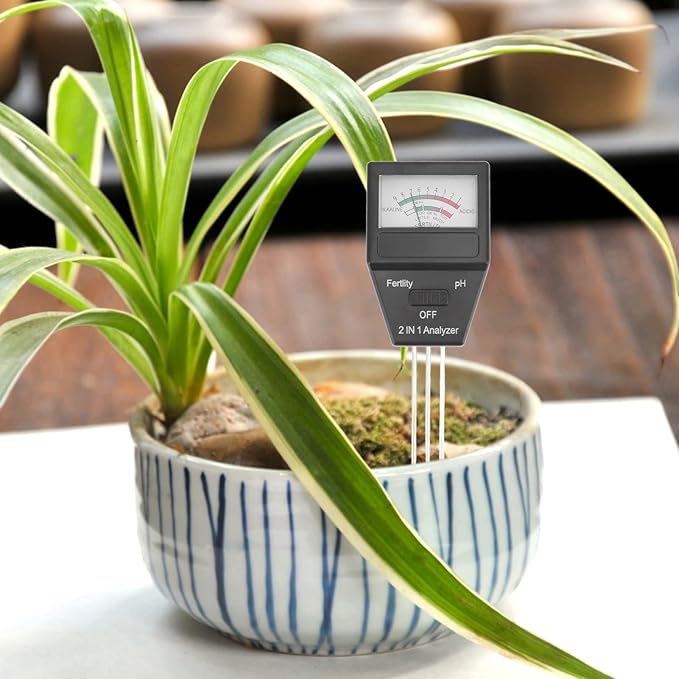 aqxreight 2 in 1 Soil Meter Fertility Tester with 3 Probes ABS Soil Meter Garden Supplies Fit for Home Garden Lawn Farm Indoor and Outdoor Use