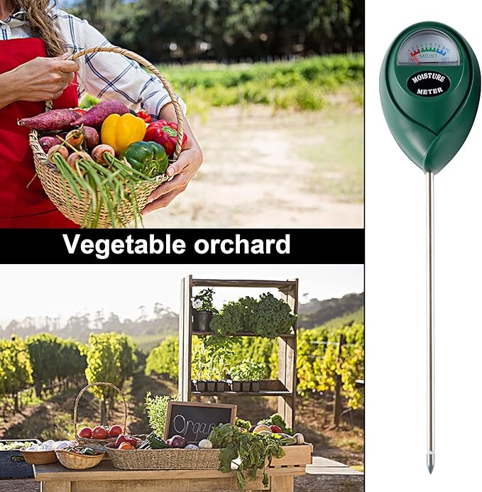 2 Packs Soil Moisture Meter, Plant Water Meter for House Plants, Soil Tester Test Kit Soil for Garden Lawn Farm Indoor & Outdoor Use, No Battery Required (Black & Green)