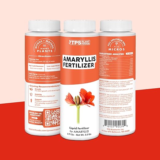 Amaryllis Fertilizer – Liquid Plant Food for Bigger Blooms, Stronger Bulb Development & Vibrant Flower Color, 32 oz