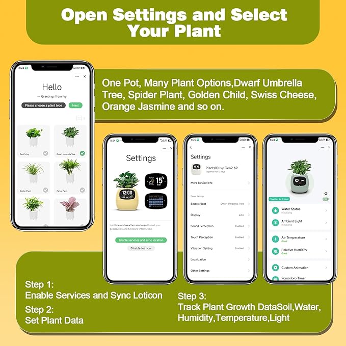 Smart Planter with App Control, Self-Watering AI Plant Pot with LCD Display, Interactive Desk Plant Companion for 100+ Plants, Smart Indoor Planter with Pomodoro Timer,80ml Reservoir,Calendar-Purple