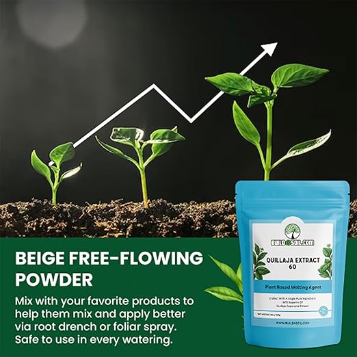 BuildASoil Quillaja Saponaria Extract Powder 60% (8 oz) – Natural Root Growth Booster for Plants