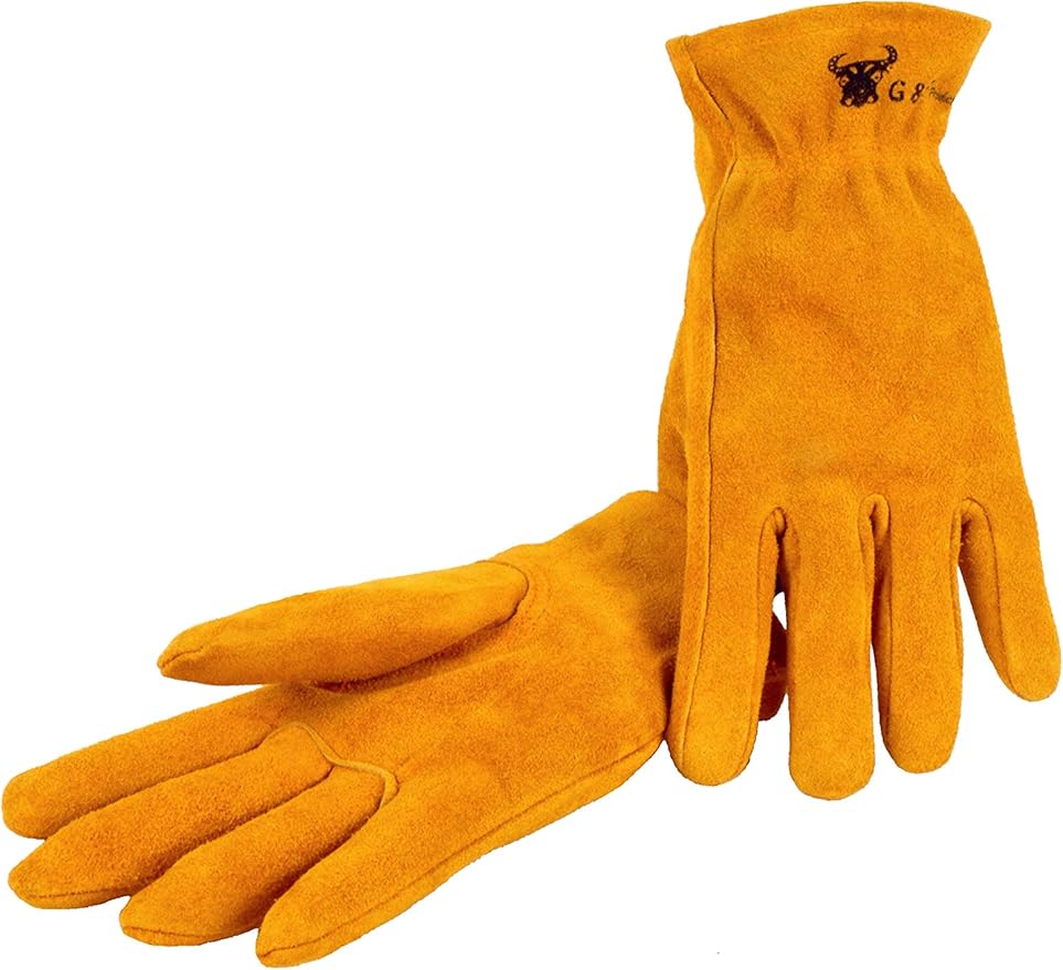 JustForKids Synthetic Leather Kids Garden Gloves Grey, 3-5 Years Old, Durable, Breathable, Non-Slip, Adjustable Safety Cuff, Child-Sized Work Gloves for Planting, Digging, Weeding, Outdoor Play, DIY