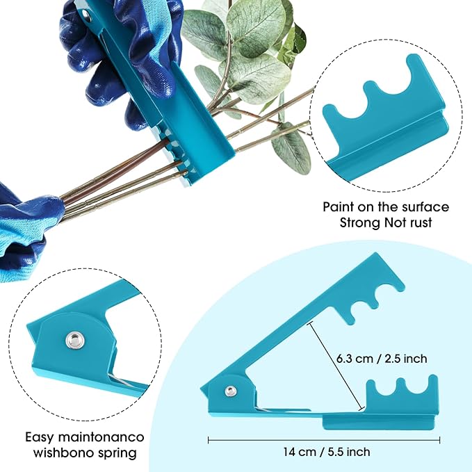WILLBOND Floral Arrangement Kit, Valentine Rose Thorn Stripper Tool Garden Pruning Shears Scissors Rose Thorn Remover Pruner Trimmer Gloves Tapes Florist Garden Tool Gift Kit for Women(Blue)