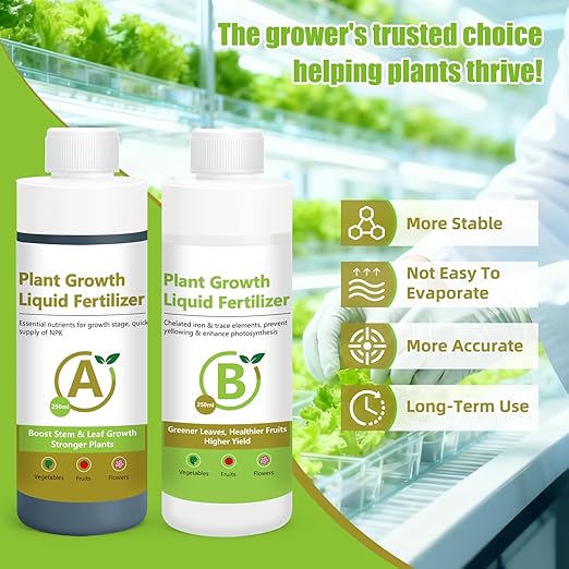Liquid Plant Food Concentrate, Indoor Outdoor Fertilizer for Flowers, Fruits, Vegetables, Organic-Based Bloom Booster with Easy Mix Formula