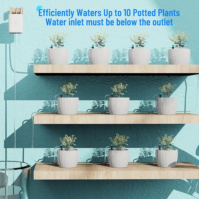 Smart Plant Watering Devices for Indoor Garden, 2.4GHz WiFi Automatic Self Watering System for Potted Plants, GreenVation Drip Irrigation Kit with Tuya/Smart Life APP Control