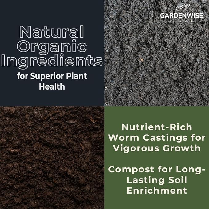 GARDENWISE Organic Olive Tree Potting Mix – Fast-Draining, Nutrient-Rich Soil for Indoor & Outdoor Olive Trees – Mediterranean Plant Care – Long-Lasting Formula (3 QUARTS)