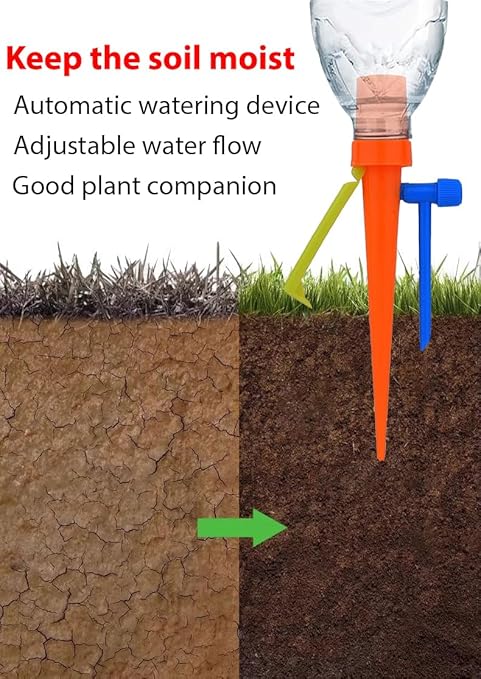 10pcs Automatic Watering Spikes, Adjustable Plant Watering Device, Automatic Flower Waterer for Potted Plants with Adjustable Water Flow, Watering Spikes, drip Irrigation System, dripper