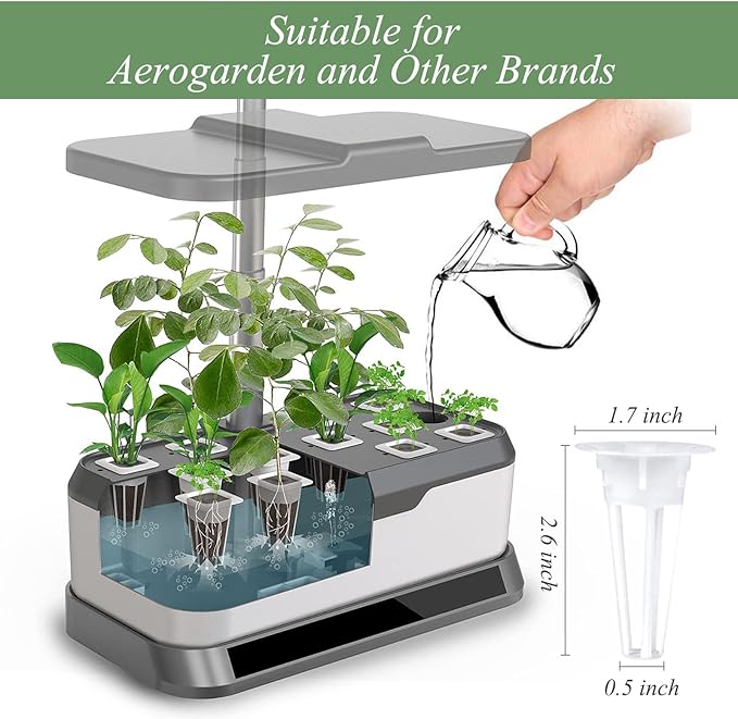 Tigvio 125 Piece Hydroponic Pods Kit: Grow Anything with 50 Grow Sponges, 12 Baskets, 12 Domes, 50 Labels, 1 Tweezer - Compatible with All Hydroponics Brands