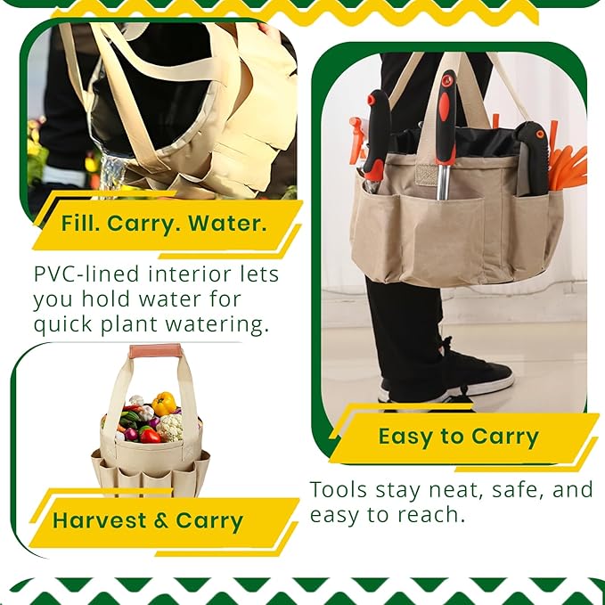 Complete Garden Tools Set, 11 Pcs Heavy Duty Gardening Tools with Organizer Tote Bag, Aluminum & Carbon Steel Garden Tool Set, Gardening Kit for Women & Men, Ideal Gardening Gifts for Plant Lovers