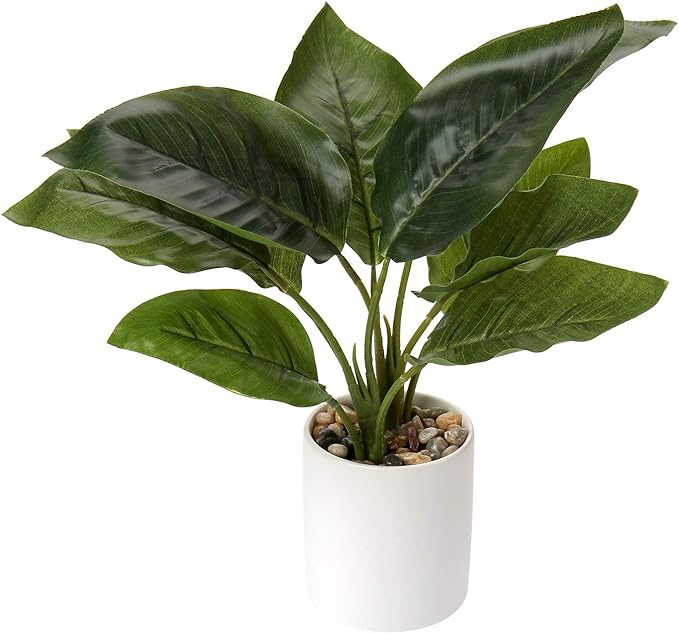 Briful Artificial Potted Plants 13" Green Faux Plants Indoor Small Fake Plant Decor for Home Table Office House Bathroom Shelf Living Room Desk Decoration