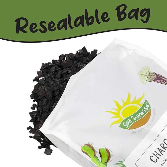 Soil Sunrise Horticultural Charcoal for Indoor Plants (2 Quarts) Hardwood Soil Additive for Orchids, Terrariums, and Gardening