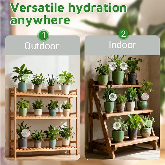 4cps Self Plant Watering Globes for Indoor and Outdoor Plants Plastic Automatic Plant Watering Bulbs Insert (Green)