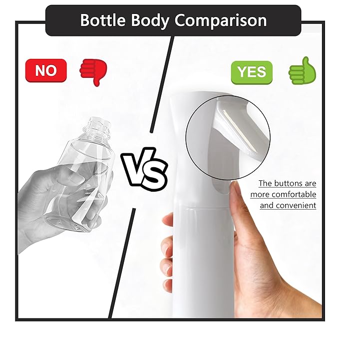 Spray Bottle for Hair Continuous Ultra Fine Mist (200ml) 360° Multi Spray Bottle for Plants, Cleaning, Skin Care Leakproof & Durable 2 Pack