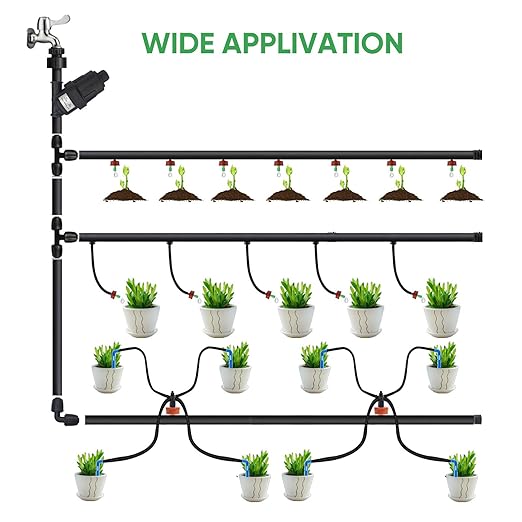 0.25 GPH Pressure Compensating Drippers for Garden System: Self-Cleaning Constant Flow Drippers for 1/4 Inch Drip Irrigation Tubing - Drip Irrigation Emitters for Drip Irrigation System Users (60pcs)