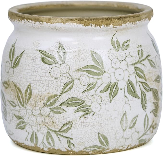 Dosayes Flower Pot,Vintage Ceramic Pot for Planter with Drainage Holes, 6.29 inch Ice Crack Glazed Indoor Planters Pot for Indoor,Tucan Home Decor,Gardening Gifts (Vintage)