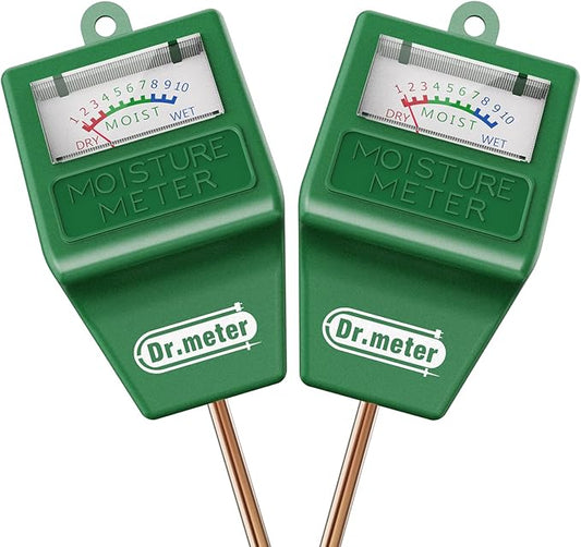 Dr.meter Soil Moisture Meter, 2 Packs Soil Test Kit for Garden Lawn Farm Indoor & Outdoor Use - Soil Tester Hygrometer Sensor for Houseplants - Plant Water Meter-No Battery Needed, Gardening Gifts
