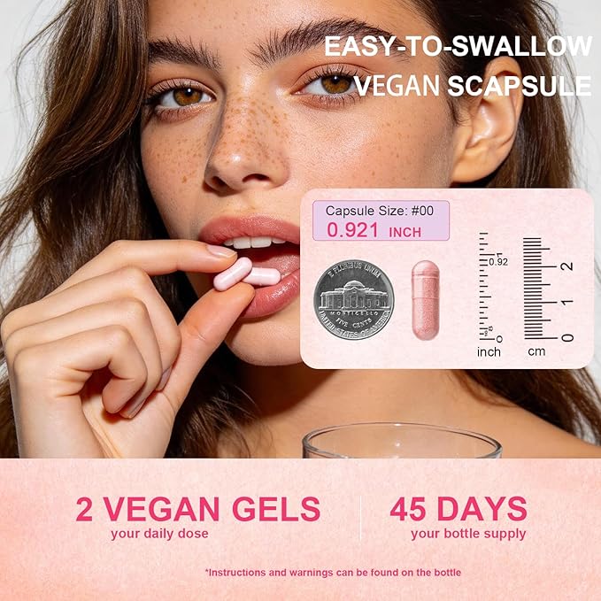 Vegan Collagen Booster with Biotin 10,000 mcg, Hyaluronic Acid, Bamboo Silica, Vitamin C & Zinc, Plant Based Hair Skin & Nails Support for Women & Men, 90 Vegan Capsules