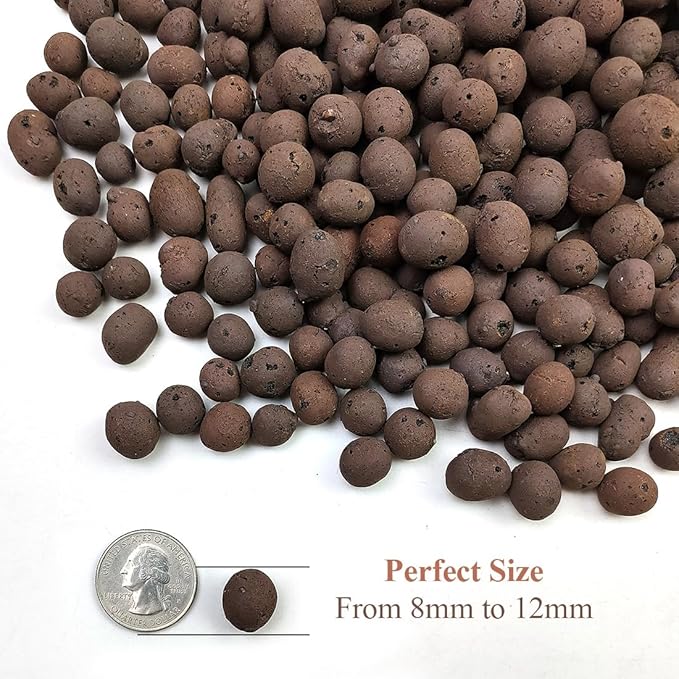 YISZM Clay Pebbles for Plants, 8mm-12mm Expanded LECA Balls Plant Garden Soil, Hydroponic, Aquaponics, Natural Leca Balls for Soil Root Development, Orchid Potting Mix, 2lb