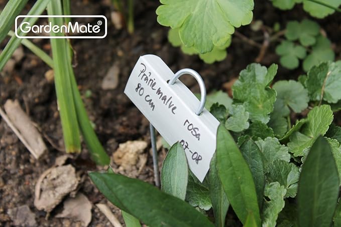 GardenMate 100-Pack Weatherproof Mini Metal Plant Labels, Height 5 3/4'', Label Area 7/8'' x 2 1/2''