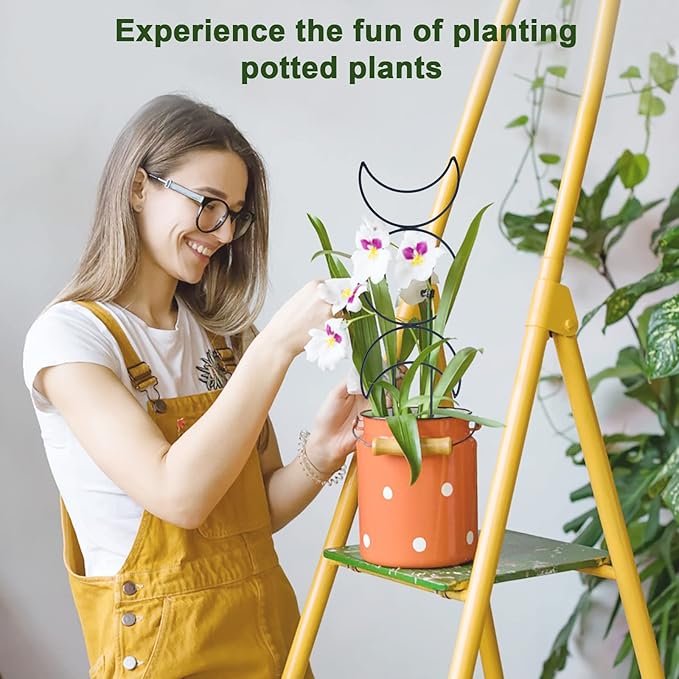 Wellsign Indoor Plant Trellis for Climbing Plants, 16inch Small Garden Metal Trellis for Potted Plants Outdoor with Different Patterns for Vine Ivy Flower Plant Support 4 Pack