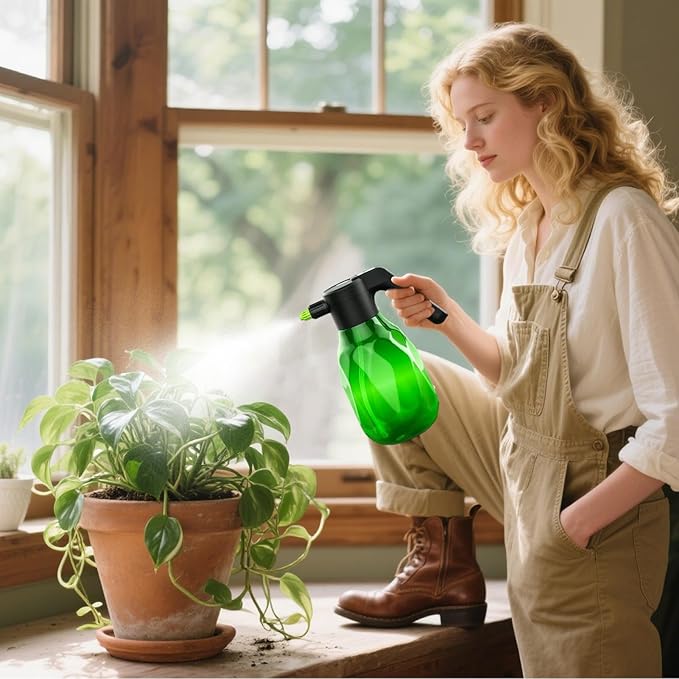 Electric Plant Sprayer - 2L Indoor Watering Can, Rechargeable Battery Spray Bottle, Automatic Plant Mister | Multipurpose Pump Sprayer for Lawn Garden Yard Grass Car Flower Vegetable Care