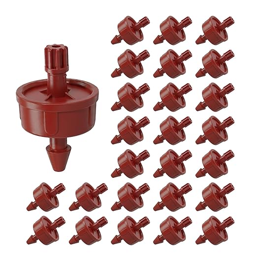 2 GPH Pressure Compensating Drippers: 25 Pack Drip Irrigation Spot Watering Emitters Constant Flow Drip Heads Drip Irrigation Parts for Drip Irrigation System