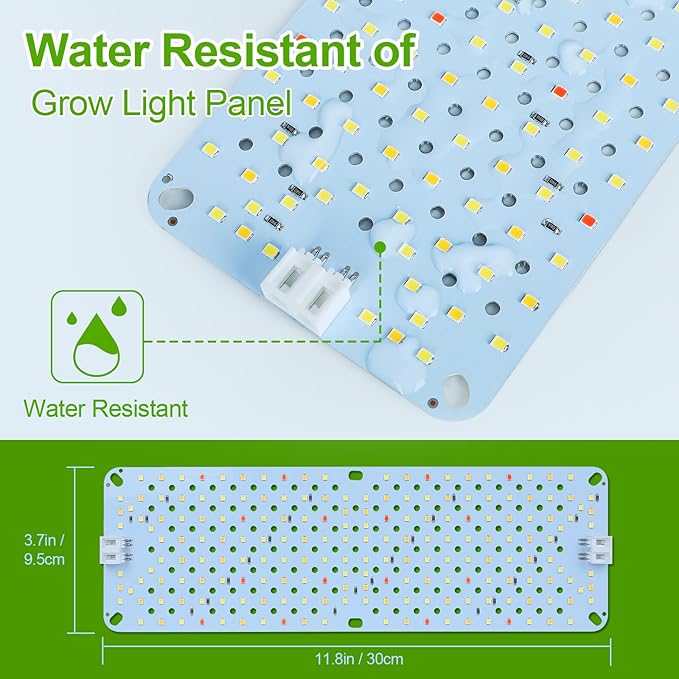 4Panel Grow Lights for Indoor Plants, Seed Starting, Veg, Pot Plants, Bonsai with Timer 4/8/12/16/20H, Ultra-Thin Under Cabinet & Shelf Full Spectrum LED Plant Growing Lamps, Multi-Panels Free Connect
