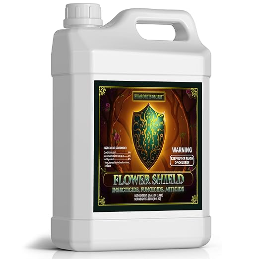 Humboldts Secret Flower Shield | Plant Care Spray for Routine Foliar Application & Maintenance | Naturally Derived, Oil-Based Formula | Indoor & Outdoor Plants | 1 Gallon