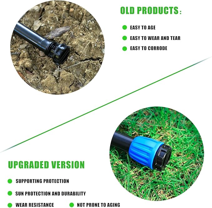 10 Pcs 1/2 Inch Irrigation Tubing End Plugs (1/2" ID x0.6-0.63" OD) Drip Irrigation Fittings Drip Line Plugs 1/2 Inch Drip Irrigation End Cap for Drip Irrigation System Connection Parts