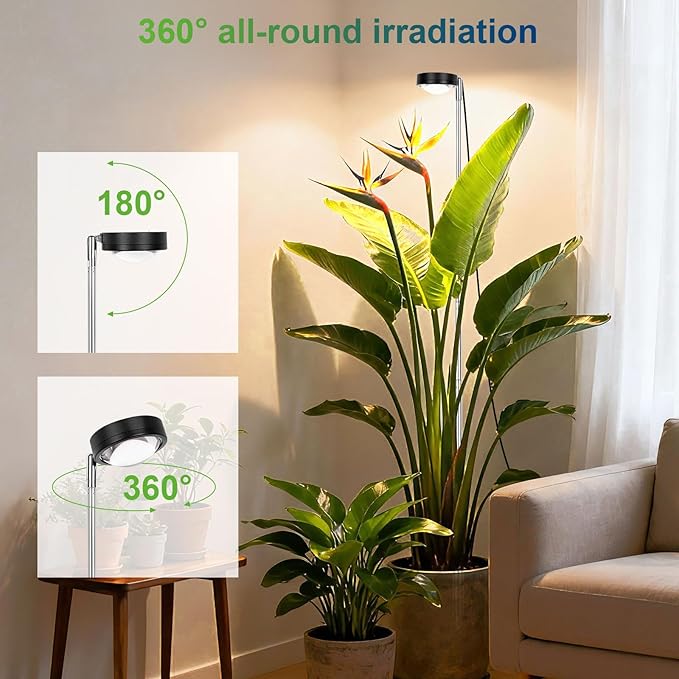 TONYFUL Plant Grow Light, 2025 New Sun-Focused Indoor Plant Lamp, LED Growing Light Full Spectrum for Indoor Plants, Height Adjustable, Low Safe Voltage,Idea for Large Plant Light