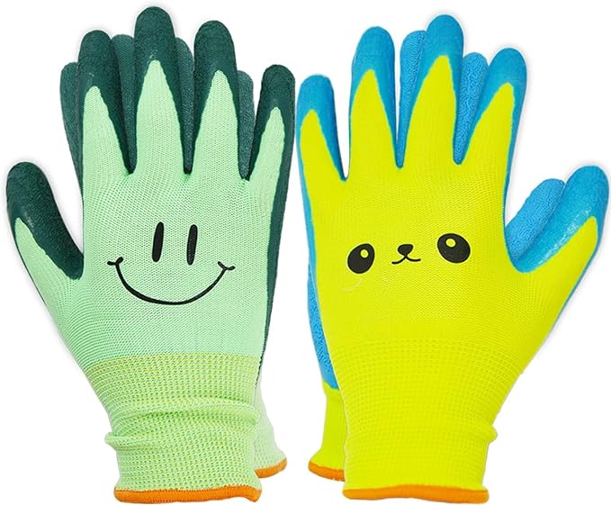 Kids Gardening Gloves for Ages 2-12 Toddlers, Youth, Girls, Boys, Children Garden Gloves for Yard Work (Size 4 for 7, 8 Year Old)