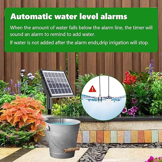 82FT Solar Drip Irrigation System, Auto Watering Kit for 30 Pots, Solar-Powered Plant Watering, 25 Timer Modes, 900ml/min Flow Indoor/Outdoor Garden, Balcony & Patio Irrigation System