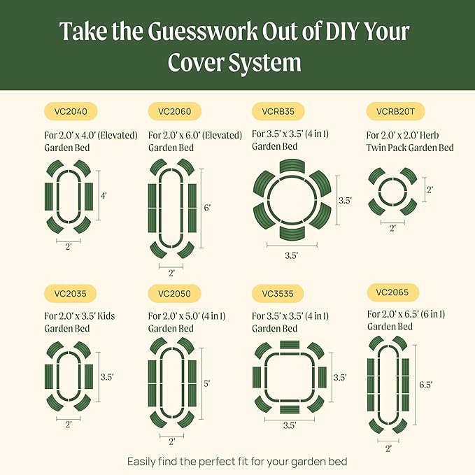 Vego garden Netting Cover System for 2.0' x 6.0' Elevated Rolling Garden Bed-S Series, 35% Shading Rate for Plant Protection, Pest Control Frame Cover, Durable & Heavy-Duty (Garden Beds Not Included)