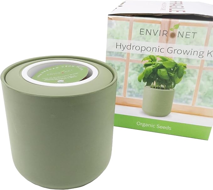 Hydroponic Herb Growing Kit, Fresh Chives Seed Starter Set, Indoor Hydroponic Growing System with Organic Chives Seeds, Indoor Herb Garden Gift for Family and Friends, Green