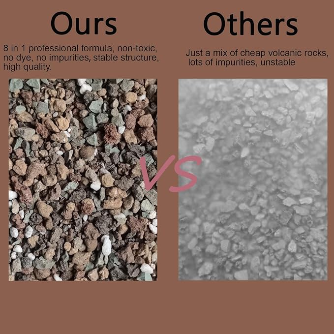 Mix Horticultural 5lbs Lava Rocks Mixed Potting Soil for Plants Bonsai Succulents and Cacti Soil Decoration Gravel Volcanic Pumice Stones for Terrarium, Top Dressing, Fairy Gardening