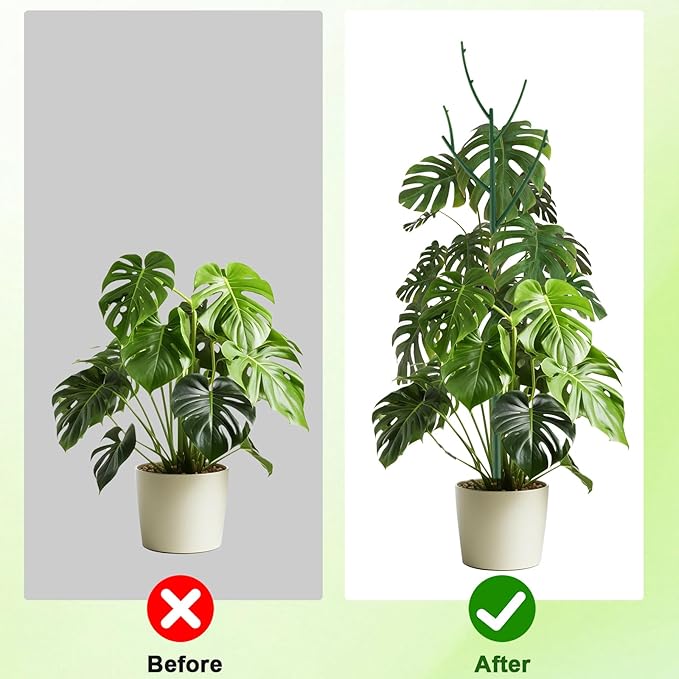 PERSZEN 6 Pack Stackable Monstera Plant Support, Plant Stakes for Indoor and Outdoor Plants Use, Garden Stakes for Climbing and Potted Plants, Pothos, Philodendron