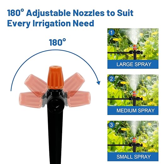 120FT Drip Irrigation Kit for Garden, Quick-Connect Raised Bed Watering System with 1/2" & 1/4", Plant Accessories, Drip Line Kit for Greenhouse, Raised Bed, DIY Micro Sprinklers Set for Yard Outside