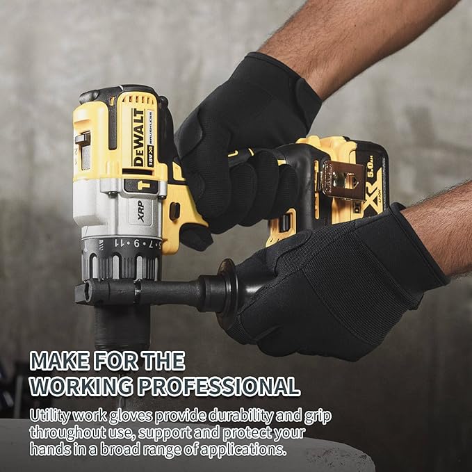 OZERO Work Gloves for Men Women: Mechanic Glove Touchscreen Firm Grip Dexterity Light Duty Gloves for Gardening Construction
