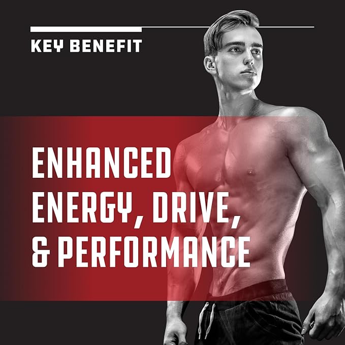 Extra Strength Testosterone Booster for Men - Natural Supplement for Men with Horny Goat Weed Maca Root Tongkat Ali and Saw Palmetto Extract for Muscle Enlargement Stamina and Strength - 60 Count
