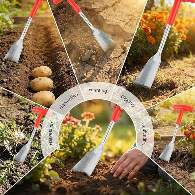 Garden Shovel, Weeder Tool for Weeding, Multifunctional Flat Garden Trowel for Planting, Weeding, Transplanting, Digging, , Remove Weeds and Roots, Small Weeding Tool for Gardening Hand Tool (2PC)