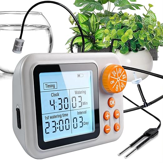 Drip Irrigation kit Indoor Plant Irrigation System Automatic Plant Waterer Plant Humidity Sensor Timer Water drip System kit to Growing Tent IKEA self Watering Automatic Mister kit Greenhouse（1 Sets）