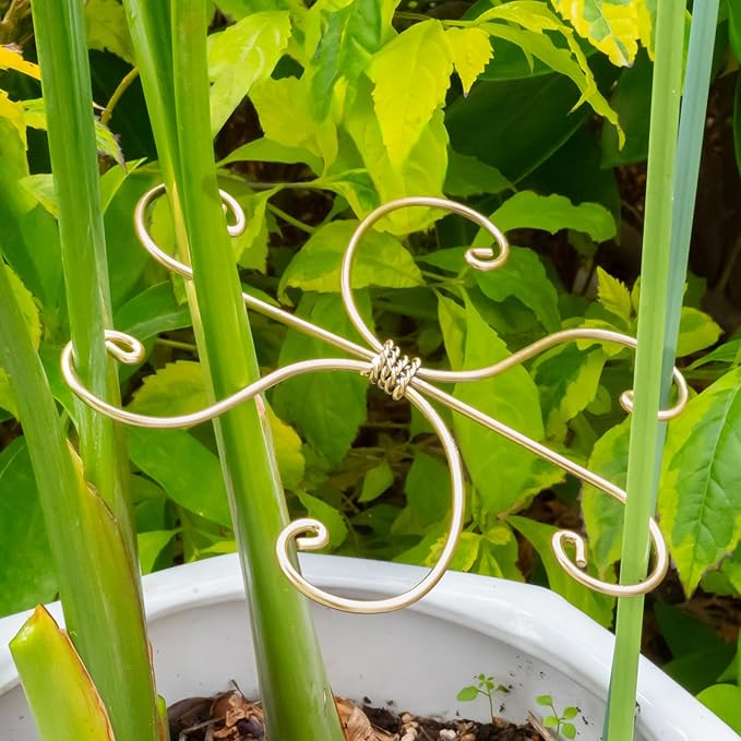 5PCS Monstera Plant Stem Support Stakes - 5.5 * 5.5IN Metal Supports for Monstera and Fishbone Cactus, Sturdy Frame, Easy Installation, Flexible Protection for Healthy Growth Indoors