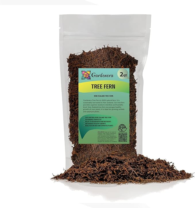 GARDENERA's Premium New Zealand Tree Fern - 2 Quart - Growing Medium for Orchids and Epiphytes | Provides Optimal Drainage and Aeration