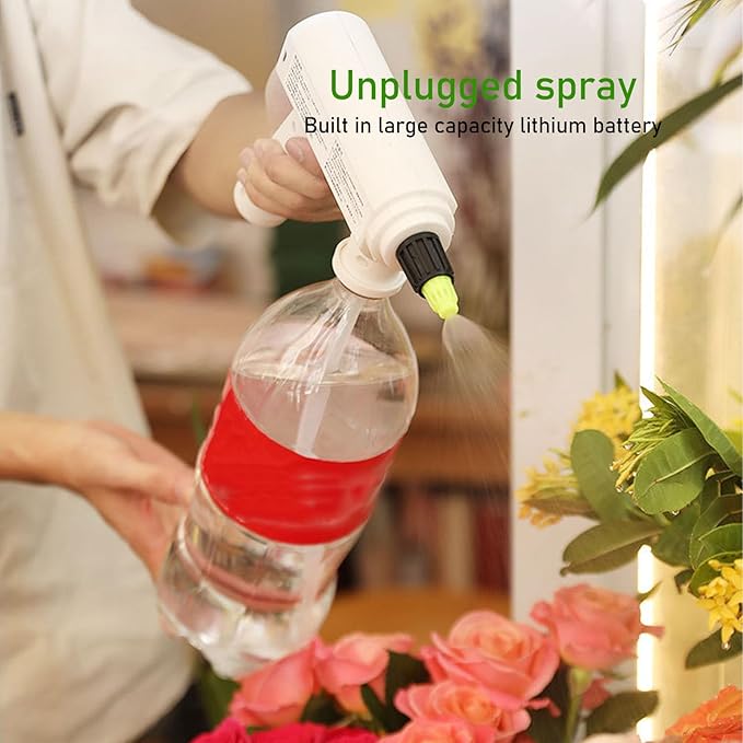 Electric Plant Sprayer Spout Battery Powered USB Rechargeable Handheld Automatic Watering Sprayer with Spray Bar (A)